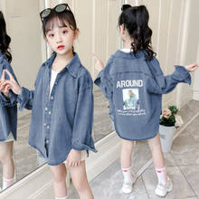 Spring Jeans Kids Coat Fashion Children Blouse Jackets Autumn Korean Baby Girls Long Coats Denim Tops Outerwear Clothes 4-14 Yrs 2024 - buy cheap