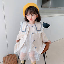 Children Jackets Trench Coats For Girls Brand Jackets Coats Sweet Lace Cotton Kids Trench Coat Baby Jacket For Girls 2024 - buy cheap