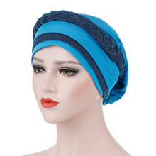 Women Muslim Silk Turban Hat Scarf Stretch Sequin Braid Cross Beanie Caps Headwear Head Wrap Hair Accesories 2024 - buy cheap