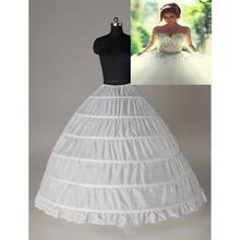 Super Cheap Ball Gown 6 Hoops Petticoat Wedding Slip Crinoline Bridal Underskirt Layes Slip 6 Hoop Skirt Crinoline For Quinceane 2024 - buy cheap