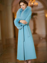 Winter Coat Female Elegant 100% Wool Jacket Women Clothes 2020 Korean Vintage Fit Long Fox Fur Collar Belt Woolen Jackets 19D006 2024 - buy cheap