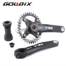 Goldez-pedaleira de bicicleta 104bcd, coroa dentada de bicicleta mtb, liga de alumínio, com parte inferior de 170mm, preto, 32t, 34t, 36t, 38t 2024 - compre barato