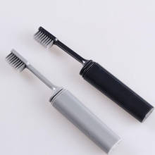 Escova de dente dobrável para viagem, escova de dente com carvão de bambu portátil para limpeza externa, acampamento, caminhada, adulto 2024 - compre barato
