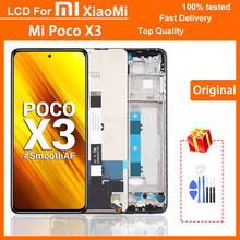 Tela lcd ips original com moldura, 6.67 polegadas, para xiaomi poco x3, nfc, touch screen, digitalizador, montagem para xiaomi poco x3, display de lcd 2024 - compre barato