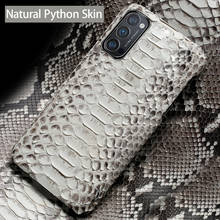 Genuine Leather Phone Case For OPPO Reno 4 3 R17 R15 Pro Luxury Natural Python Snake Skin Back Cover Funda Capa 2024 - buy cheap