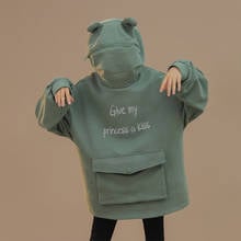 Frog Hoodies Letters Printed Casual Autumn Thick Long Sleeve Sweatshirt Oversized Pullover Tops Clothes  2021 Fashion Women 2024 - buy cheap