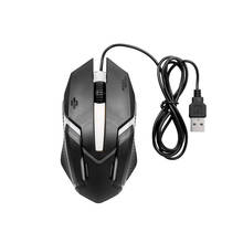 Ratón óptico CM-818 para videojuegos, Mouse ergonómico con cable USB, luz de respiración colorida, color negro, 1200DPI 2024 - compra barato