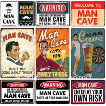 [SQ-DGLZ] New Beer Man Cave Tin Sign Bar Metal Crafts No Women Wall Decor Retro Painting Plaques Art Poster 2024 - buy cheap