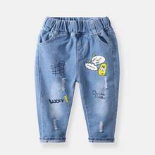 Pantalones vaqueros de algodón para niños, ropa informal con agujeros, para primavera y otoño, versión coreana 2024 - compra barato