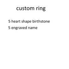 Xiaojing-Anillo de Plata de Ley 925 con 5 piedras de nacimiento grabadas, joyería personalizada para mujer, regalo de San Valentín 2024 - compra barato