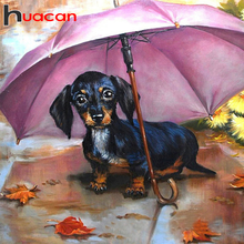 Huacan Diamond Painting Dachshund Dog Cross Stitch 5D Diy Diamond Embroidery Mosaic Umbrella Handmade Gift 2024 - buy cheap