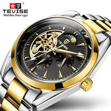TEVISE Men Moon phase Mechanical Wrist Watch Men Stainless Steel Skeleton Automatic Watch Reloj Hombre 2024 - buy cheap