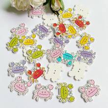40Pcs/lot Cute crab ButtonsDecorative Buttons for Crafts Scrapbooking DIY Clothes Accessories 2024 - buy cheap