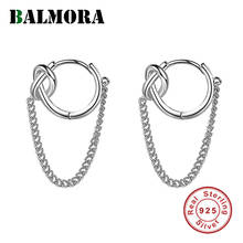 BALMORA 100% 925 Silver Knot Chain Tassel Earring For Women Girl Female Temperament Retro Earrings Dangler Daily Jewelry Gift 2024 - buy cheap