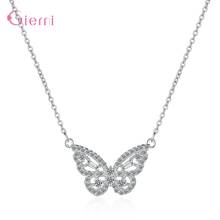 100% Authentic 925 Sterling Silver Butterfly Pattern Pendant Necklaces For Women Silver Jewelry Accessory For Dancing Date 2024 - buy cheap