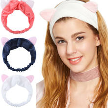 New Cute Cat Ears Wash Face Hairbands For Women Girls Turban Sweet Headbands Headwear Hair Bands Turban Make up Hair Accessories 2024 - buy cheap