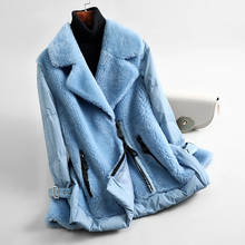 Real Coat Female Sheep Shearling Fur Down 2020 Winter Jacket Women Korean Wool Coats Abrigo Mujer MY3549 2024 - buy cheap
