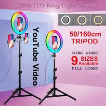 Anillo de luz Led regulable RGB para fotografía, 26cm/10 pulgadas, canal de Youtube, Selfie, luz con soporte, luz de relleno de belleza 2024 - compra barato