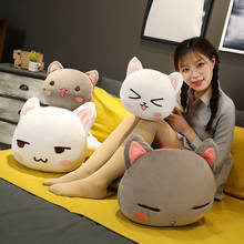 Kawaii Gray White Cat Plush Toy Rag Doll Soft Cat Bed Pillow PP Cotton Filling Juguetes Para Niños Christmas and Halloween Gifts 2024 - buy cheap