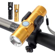 Luz delantera para bicicleta de montaña, linterna de 2000 lúmenes, recargable vía USB, con Zoom, resistente al agua y con batería integrada 2024 - compra barato