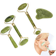 Massageador facial de jade, 4 tamanhos, ferramentas de levantamento, pedra de jade, rolo de beleza, ferramentas de cuidados com a pele, massagem anticelutie 2024 - compre barato