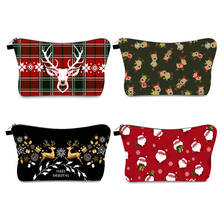 2020 Christmas series Makeup Bags With Multicolor Pattern Cute Cosmetics Pouchs For Travel Ladies Pouch Women Cosmetic Bag 2024 - buy cheap