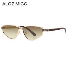 ALOZ MICC-gafas de sol de ojo de gato para mujer y hombre, anteojos de sol femeninos con personalidad pequeña, de diseño de marca, a la moda, montura de Metal, color marrón y rojo 2024 - compra barato