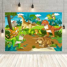 Avezano Dinosaur Forest Jungle Wild Animals Baby Shower Child Birthday Party Decoration Backdrop Photo Background Custom Studio 2024 - buy cheap