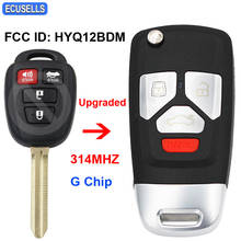 Chave de carro flip remota dobrável atualizada 314mhz chip g para toyota camry 2012 2013 2014 id fcc: hyq12bdm p/n: 89070-52f60 2024 - compre barato