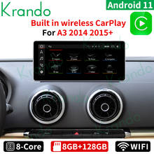 Krando-Radio estéreo con GPS para coche, Reproductor Multimedia Inalámbrico con Android 11,0, pantalla IPS de 10,25 pulgadas, 8G, 128G, para Audi A3, S3, RS3, 2014-2020 2024 - compra barato