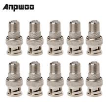 Anpwoo 10Pcs/Set BNC Male Plug To F Female Jack Coax Connector Adapter For CCTV Camera 2024 - buy cheap