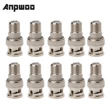 Anpwoo-Adaptador de conector coaxial BNC macho a F hembra para cámara CCTV, 10 unids/set por juego 2024 - compra barato