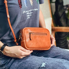 Handmade niche personality leather mini crossbody shoulder bag first layer cowhide casual shoulder bag waist bag 2024 - buy cheap