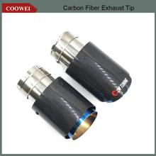 1PCS Blue Stainless steel Muffler End Pipe exhaust pipe muffler For Universal Glossy Carbon Exhaust Tips 2024 - buy cheap
