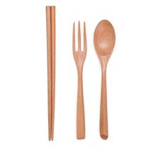 Children Rice Soup  Dinnerware Set Dessert Spoon Cute Wooden Chopsticks Flatware Set Spoon Cutlery Set for Picnic Camping Using 2024 - buy cheap