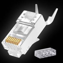 100PCS Network cable connector 100pcs RJ45 connector Cat6a Cat7 RJ45 plug shield FTP 8P8C network crimp connector 2024 - buy cheap