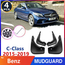 Mud Flap Guardas Fender carro para Mercedes Benz Classe C W205 2015 ~ 2019 2016 2017 2018 C180 C250 C300 Paralama Mudflaps Carro Bens 2024 - compre barato