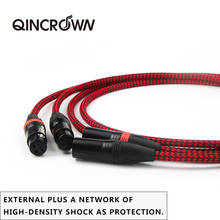 QINCROWN-Cable de Audio de alto rendimiento, 2 XLR macho a hembra, Hifi, 3 pines, conectores XLR, Cable de micrófono XLR, 1 par 2024 - compra barato