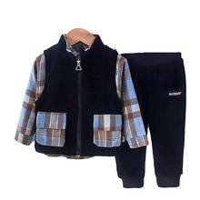 New Spring Autumn Baby Clothes Suit Boys Casual Vest Shirt Pants 3Pcs/Set Toddler Sport Costume Children Clothing Kids Tracksuit 2024 - buy cheap