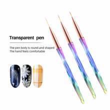 3pc/set UV Gel Brush Liner Painting Pen Acrylic Drawing Brush for Nails Gradient Color Handle Manicure Nail Art Tool Set 2024 - buy cheap