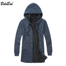 Bolubao com capuz camisola casaco de inverno dos homens da marca mais veludo quente casaco cor sólida casual cardigan blusas masculino 2024 - compre barato