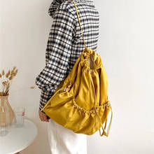 Повседневная холщовая Хлопковая сумка в японском стиле, Молодежные дамские сумочки на ремне, сумка на шнурке на одно плечо, оптовая продажа 2024 - купить недорого