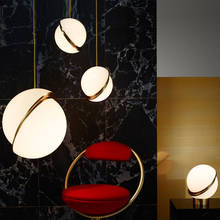 Современные светодиодные подвесные светильники в скандинавском стиле, потолочные лампы в виде Золотого кольца для столовой, кухни, кофейни, спальни, декоративные приборы для дома 2024 - купить недорого