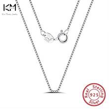Kiss mandy colar feminino de prata refinada 100%, 925mm, caixa de corrente, 40cm/45cm/50cm/55cm/60cm, presente de joia de casamento sc33 2024 - compre barato