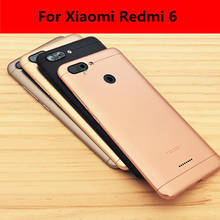 Задняя крышка для батареи Xiaomi Redmi 6, металлический корпус задней двери + боковой ключ для Redmi6, запасной ремонт 2024 - купить недорого