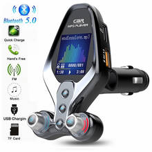 Комплект громкой связи автомобильный, Bluetooth 5,0, FM-трансмиттер с AUX аудио приемником, mp3-плеер, QC3.0, 2 USB, быстрая зарядка, Поддержка папки Play 2024 - купить недорого