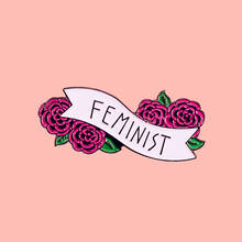 Feminist Flower Enamel Brooch Pins Badge Lapel Pins Alloy Metal Fashion Jewelry Accessories Gifts 2024 - buy cheap