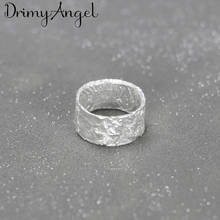 Anéis redondos irregulares cor de prata coreanos, para mulheres, joias de noivado, meninas, abertos, anéis de dedo antigos 2024 - compre barato