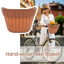 Wicker Hand Woven Bicycle Front Handlebar Basket Bike Cargo Storage Container Handlebar Basket Bike Cargo Storage Container 2024 - buy cheap