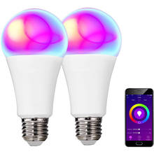 Wifi Smart Light Bulb Works With Alexa Echo And Google Home Full Color Dimmable Bombilla E27/E14/B22 10W Neon Changing LED Lamp 2024 - buy cheap
